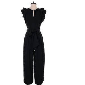 J. Crew Black Ruffle Sleeve Jumpsuit